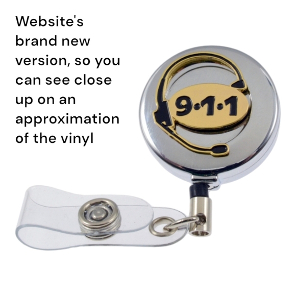 911 Emergency Dispatcher Retractable ID Holder Reel - Picture 4 of 5
